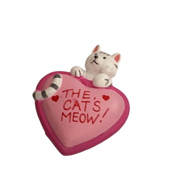 Vintage‎ Pink heart The Cat’s Meow Brooch 1980s - Picture 4 of 7